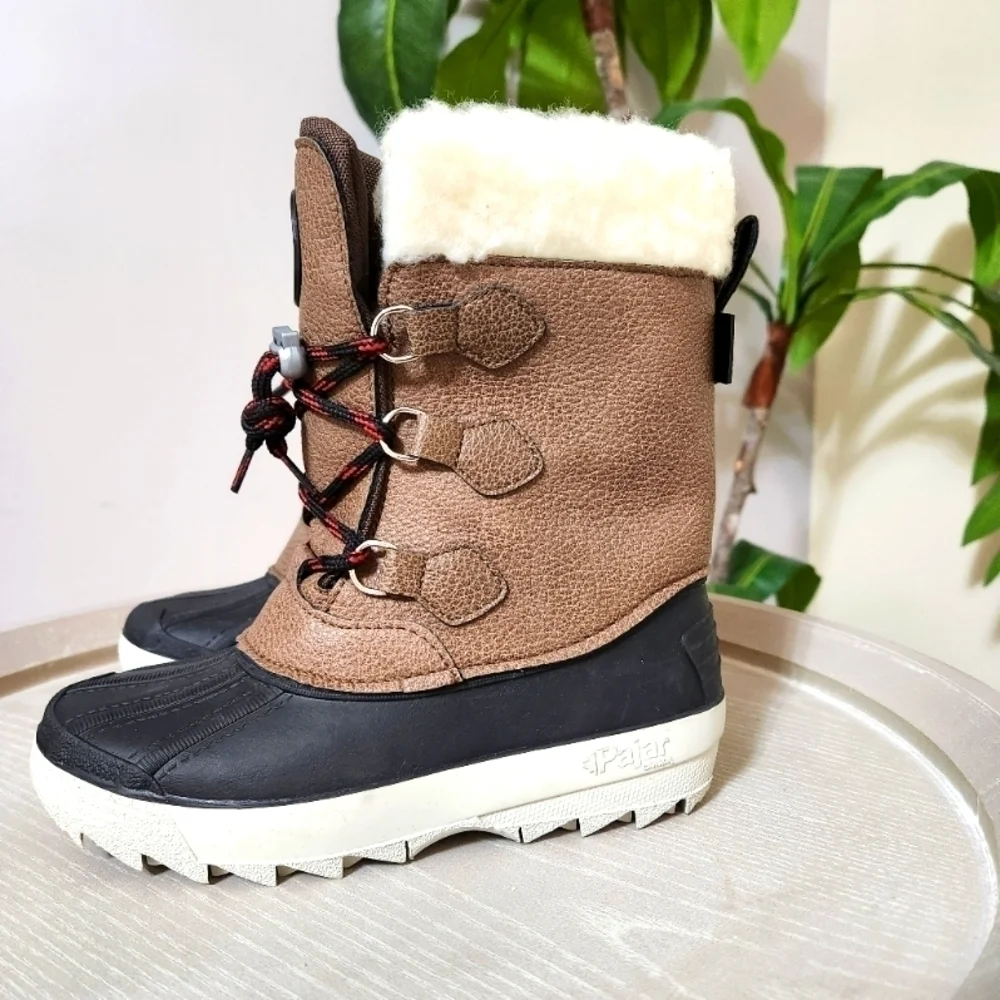 NEW Pajar Kids Marcel Warm Fleece Waterproof Boots 13T Brown